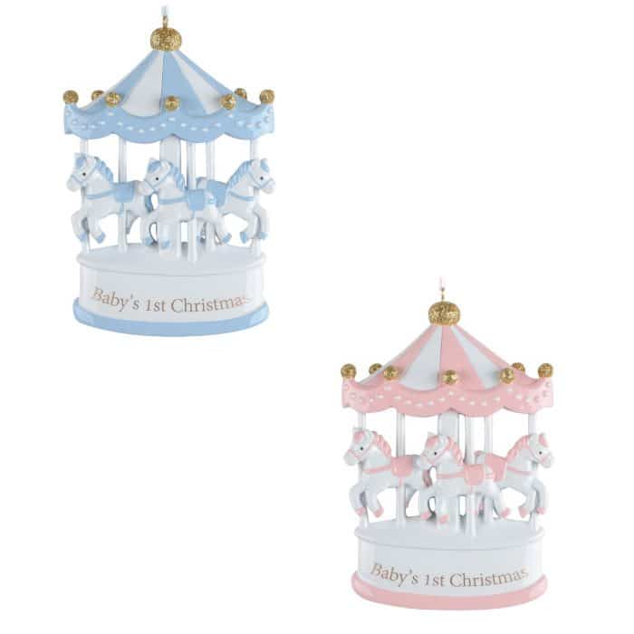 Babys First Carousel Ornament Personalized