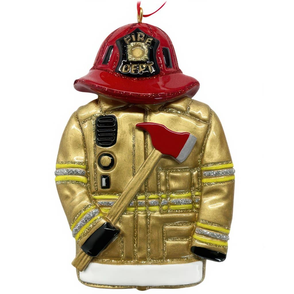 Firefighter Jacket Ornament Personalize